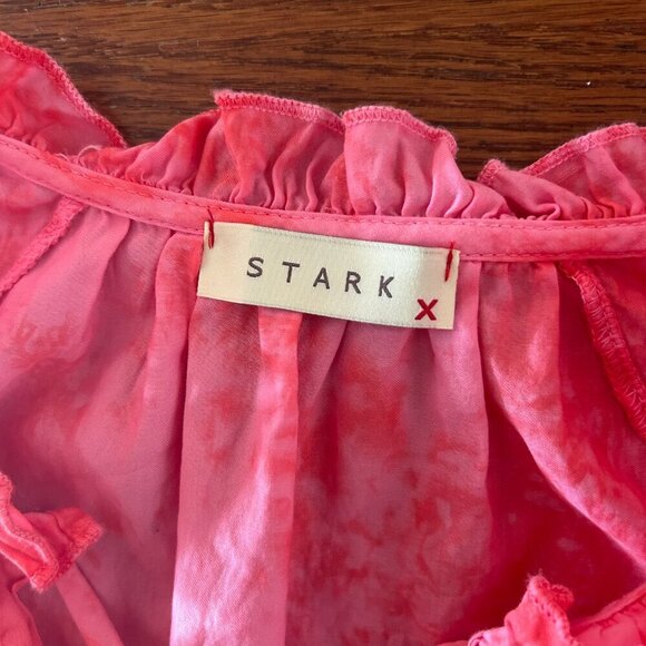 Stark X Poplin Tie Dye Dreamy Dress Ruffle Flutter Sleeve Size Small - Picture 12 of 16